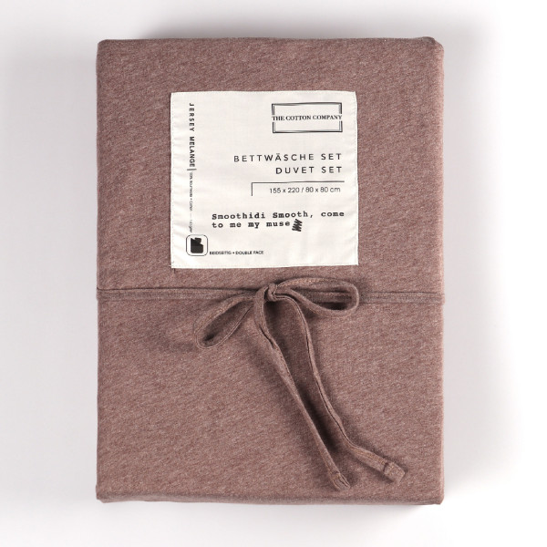 Bettwäsche SMOTHIDI Jersey in taupe aus Baumwolle
