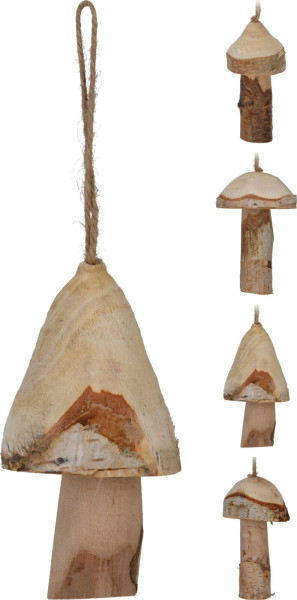 Christbaumschmuck Hänger PILZ in braun aus Holz