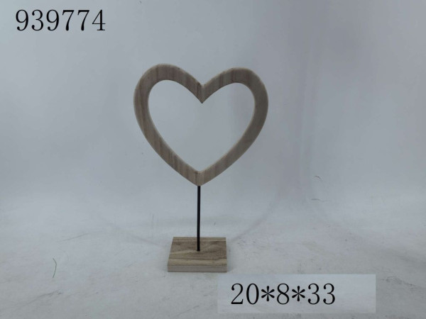 Dekobjekt HEART in natur aus Materialmix