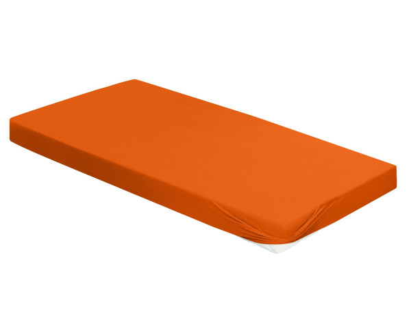 Spannbettlaken JUPITER Jersey in orange aus Baumwolle