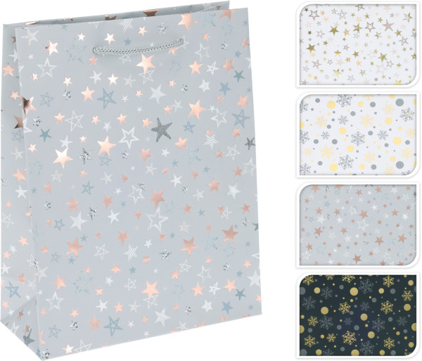 Geschenktasche STARS in mehrfarbig aus Papier