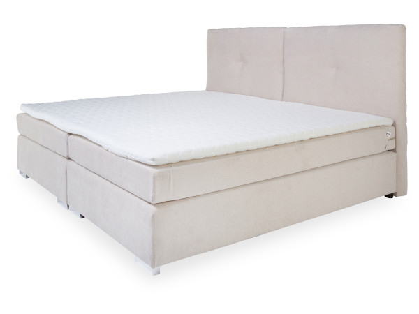 Boxspringbett SISTA in beige aus Stoff