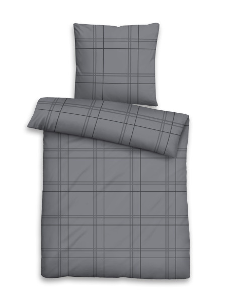 Bettwäsche SATIN titanium in titanfarben aus Baumwolle