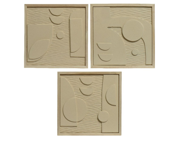 Wanddeko CARPO in beige aus Holz