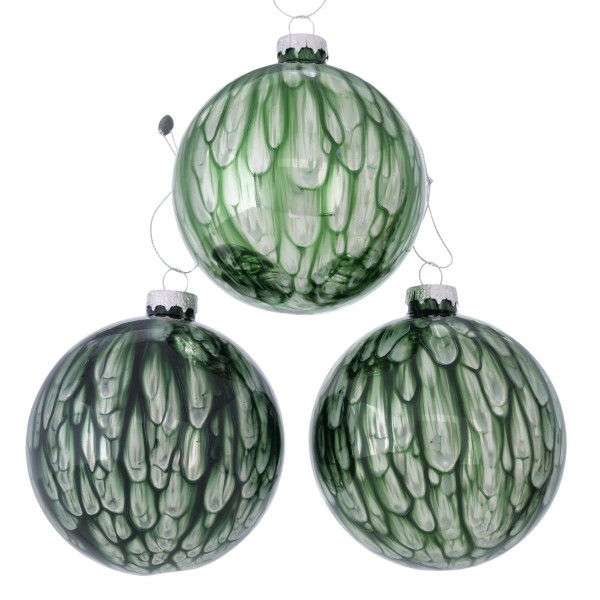 Weihnachtskugel SHADIE in grün aus Glas
