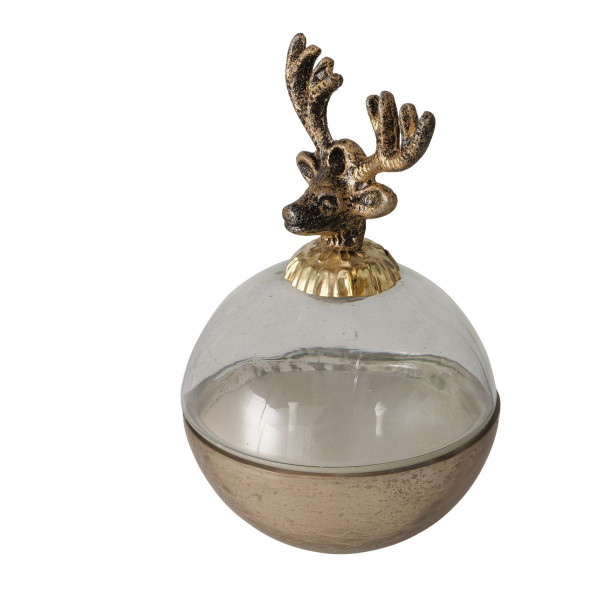 Kerzentopf SUTTON in braun aus Materialmix