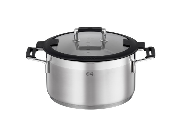 Bratentopf RÖSLE SILENCE PRO in silberfarben aus Edelstahl