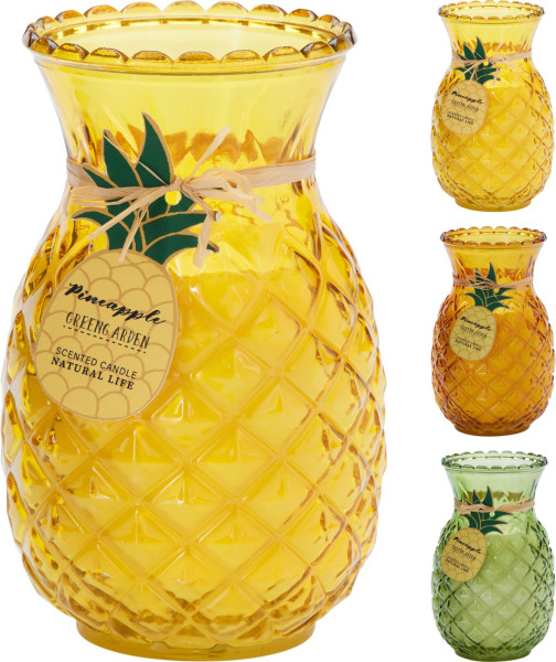 Duftkerze ANANAS in mehrfarbig aus Wachs