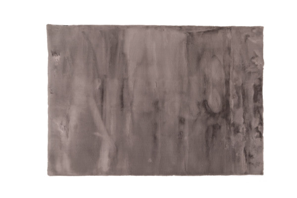 Teppich PLUSH rund grau in grau aus Polyester