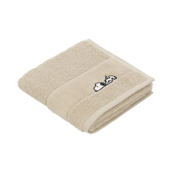 Gästetuch-Set SLEEPY SNOOPY in beige aus Baumwolle