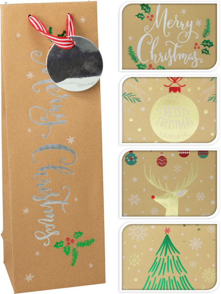 Geschenktasche KRAFT in braun aus Papier