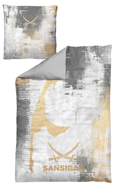 Bettwäsche SANSIBAR Satin in anthrazit aus Baumwolle