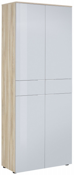 Garderobenschrank vito SWAG in Seidengrau aus Glas