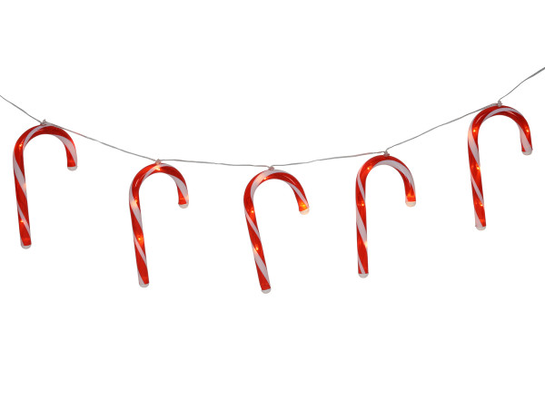 Lichterkette LED ZUCKERSTANGE in mehrfarbig aus Kunststoff