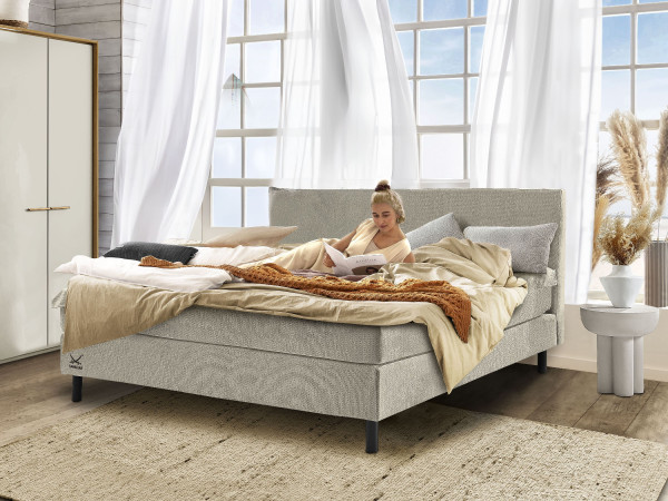 Boxspringbett SANSIBAR BILLUND in 3595 grey aus Stoff