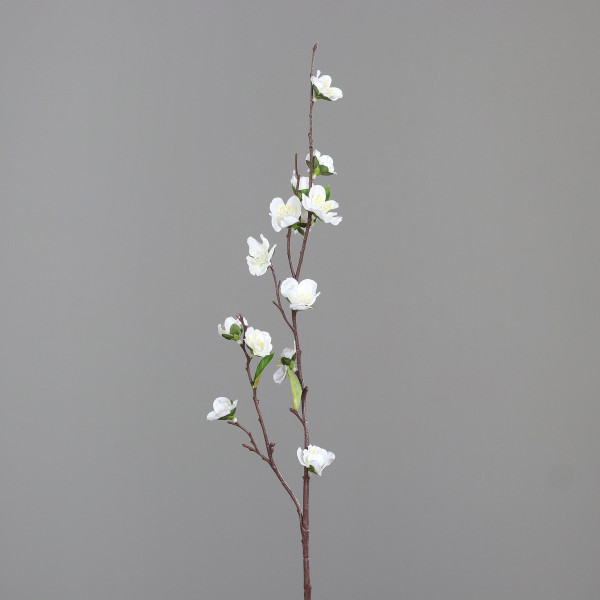 Kunstblume Kirschblütenzweig in creme aus Kunststoff