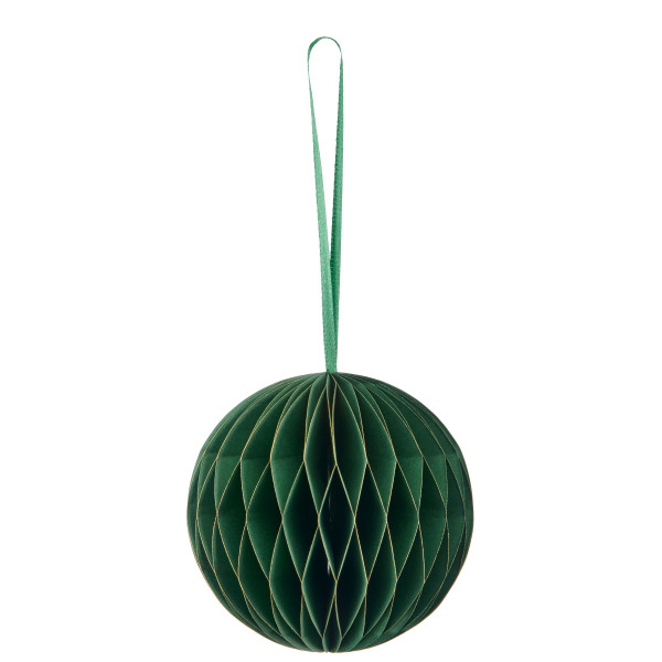 Christbaumschmuck Hänger KUGEL in dunkelgrün aus Papier
