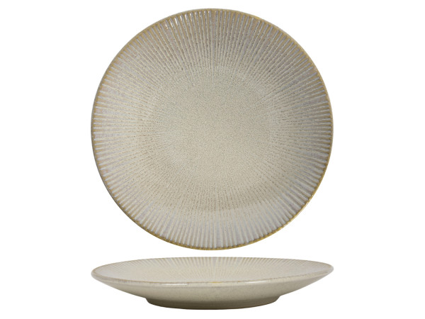 Speiseteller OCEAN in beige aus Keramik