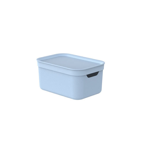 Box ALVRA mit Deckel in blau aus Polypropylen