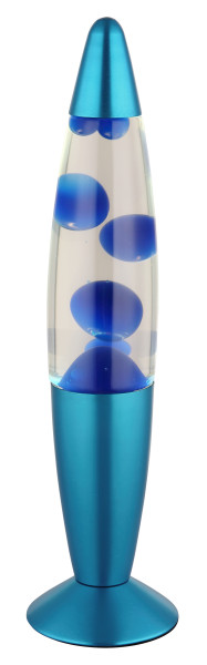 Lavaleuchte LED BUBBLE blau in blau aus Materialmix