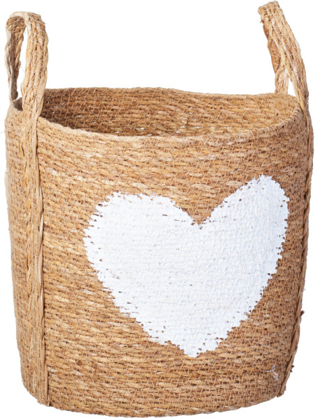 Korb HEART in natur aus Seegras