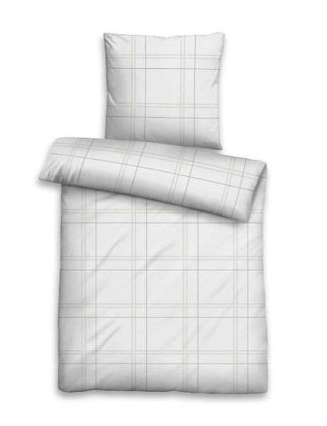 Bettwäsche SATIN sturmgrau in grau aus Baumwolle
