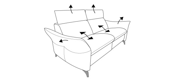 Sofa 2,5 Sitzer MAINSTADT in dunkelgrau aus Leder