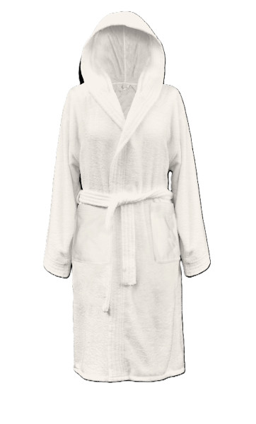 Bademantel Kapuze in creme aus Baumwolle