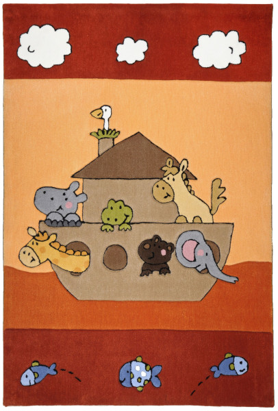 Kinderteppich MAUI in terracotta aus Polyacryl