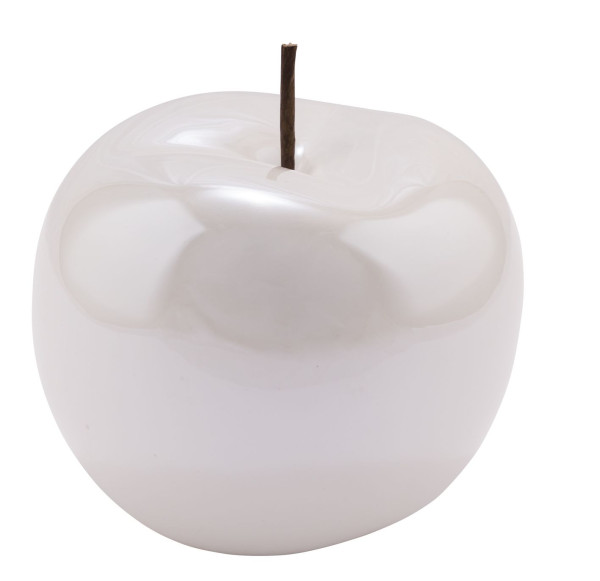 Deko-Apfel in weiß aus Keramik