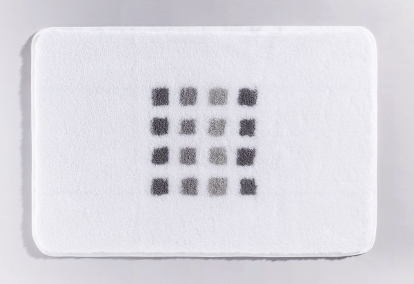 Badteppich QUADRI in polarweiss aus Polyacryl