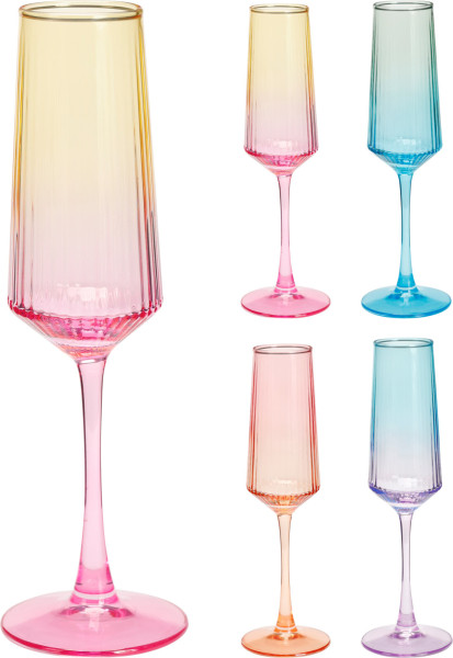 Sektglas RAINBOW in mehrfarbig aus Glas