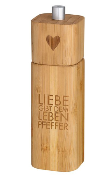 Pfeffermühle LIEBE GIBT DEM aus Holz
