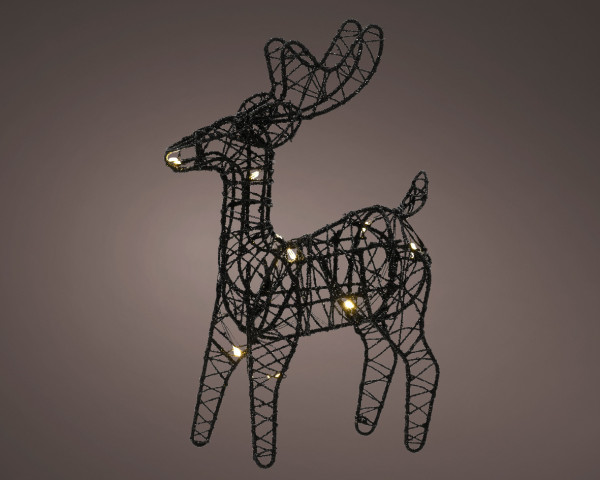 Dekofigur LED RENTIER in schwarz aus Metall