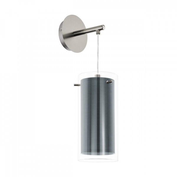 Wandleuchte in Nickel aus Glas