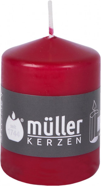 Stumpenkerze DARK RED in bordeaux aus Wachs