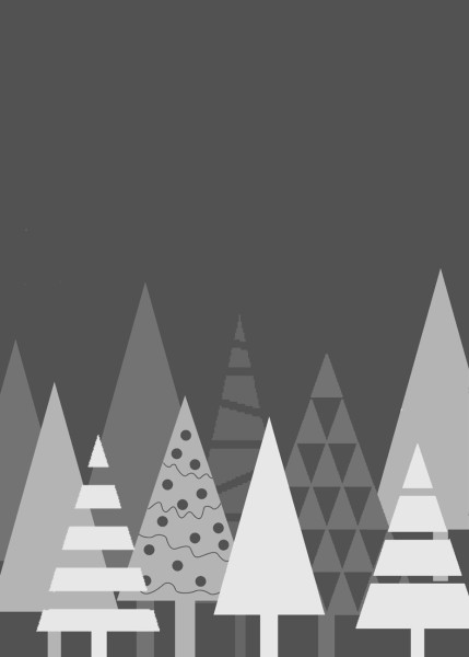 Geschirrtuch XMAS Tannenbäume in schwarz/weiß aus Baumwolle