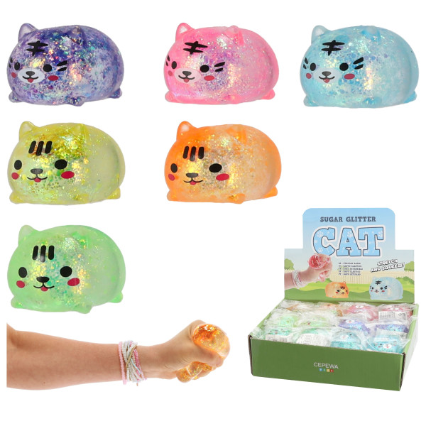 Quetschfigur CAT in mehrfarbig aus Materialmix