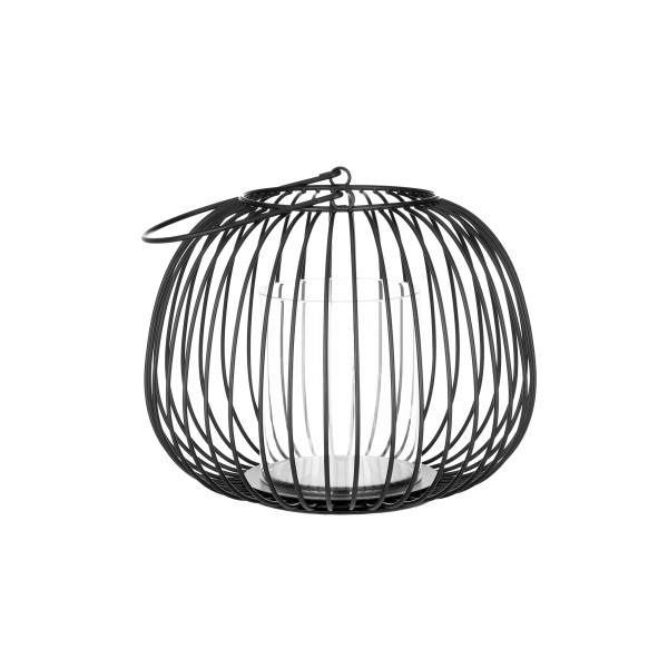 Laterne ELUA in schwarz aus Metall