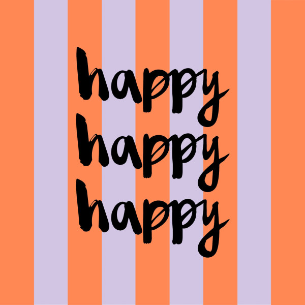 Servietten HAPPY in bunt aus Papier