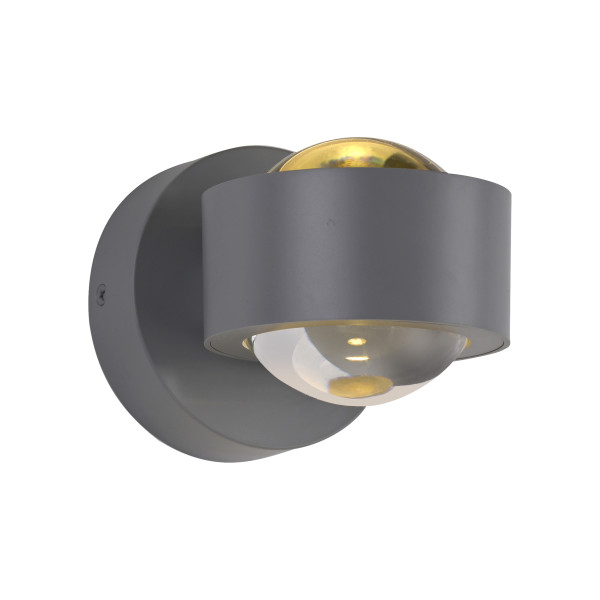 Wandleuchte AKKU CHIA LED in silberfarben aus Aluminium