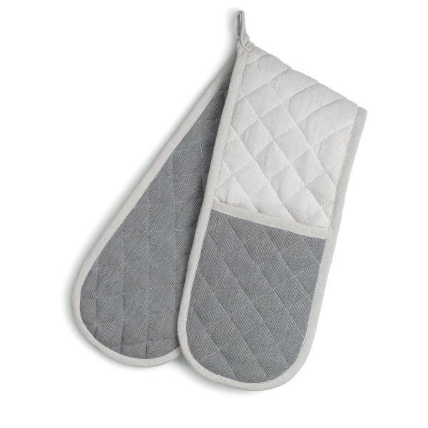 Ofenhandschuh TIA in grau aus Baumwolle