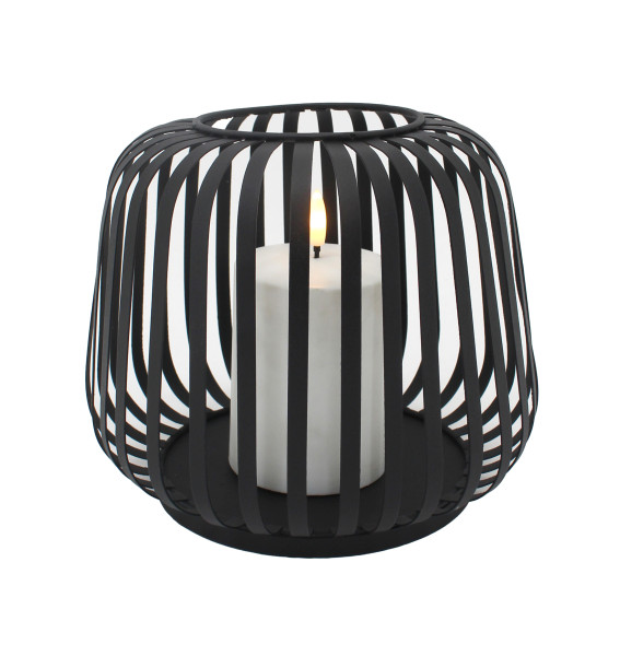 Laterne SOLAR COTTAGE METAL in schwarz aus Metall