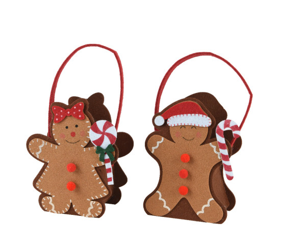 Geschenktasche LEBKUCHENMANN in mehrfarbig aus Filz