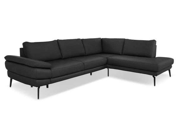 Polsterecke MONDO CIVITA in anthrazit aus Leder