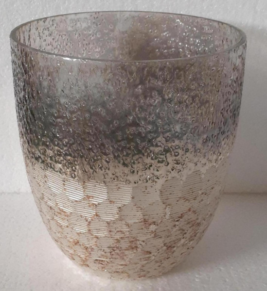 Vase in champagner aus Glas