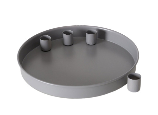 Tablett LINUS in grau aus Metall