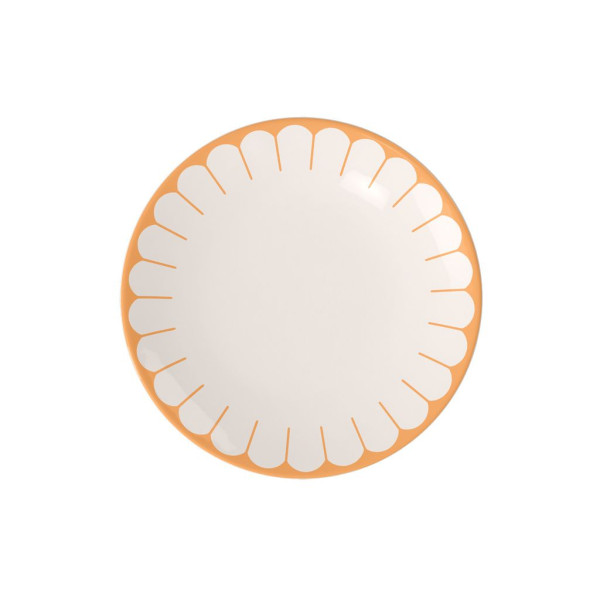 Speiseteller Fleur soleil in weiß aus Bone China