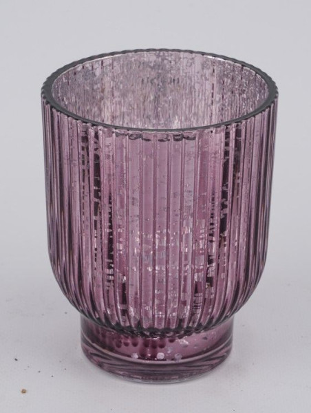Teelichthalter in lila aus Glas