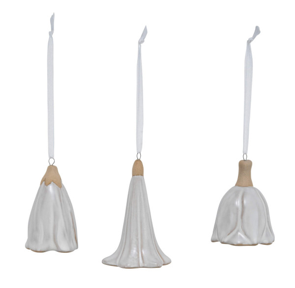 Hänger Blüte in weiß aus Keramik